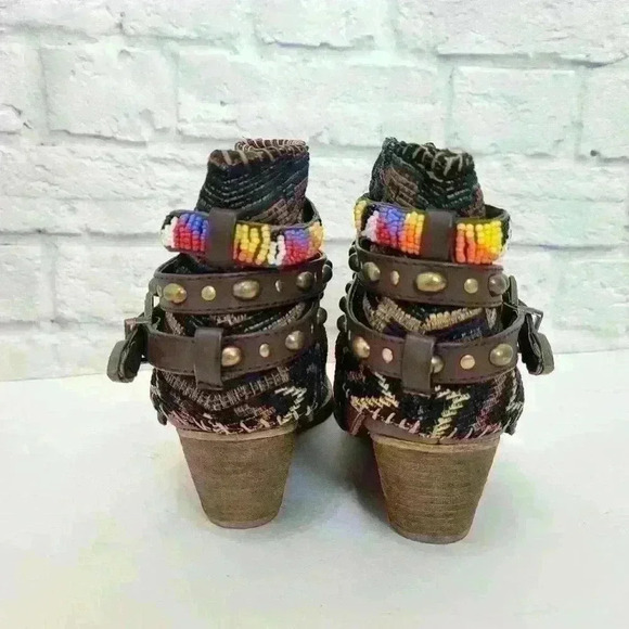 Sbicca Vintage Collection Cleodora Brown  Leather Bootie  Shoes Sz 8.5 - Picture 3 of 16